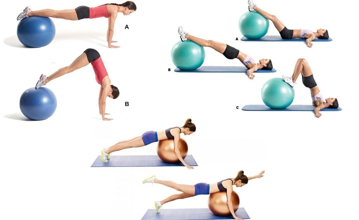 Ефективни упражнения за предотвратяване на гръбначна остеохондроза на фитбол